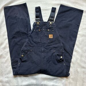 Carhartt Durable Overalls Navy Blue
